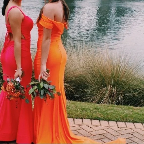 Orange Jessica Simpson Size 2 Prom Dress - Picture 2 of 3